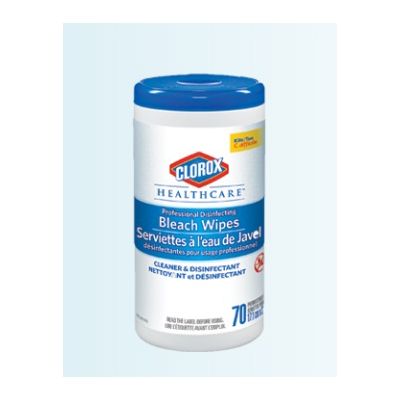 Clorox 01308 - Clorox Healthcare Bleach Germicidal Wipes, 70 Wipes, EA