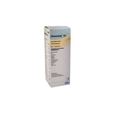 Roche Diagnostics 11203479119 - Chemstrip 10 Test Strip, For Specific Gravity, pH, Leukocytes, Nitrite, Protein, Glucose, Ketone, Urobillinogen, Bilirubin, Blood, PK 100