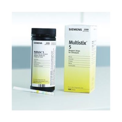 Siemens 2309 - Btl of 100 Multistick, Nitrite,Glucose,Protein,Blood, Leukocytes.(109-10337415)., BOTTLE/100