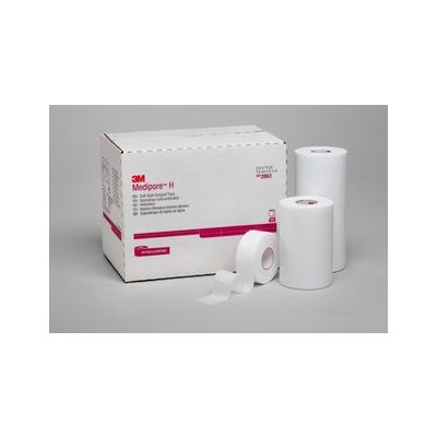 3M 2861 - MEDIPORE "H" 1" x 10 YDs.,  Breathable Soft  Cloth Surgical Tape, LF. BX/24., BX/12/2
