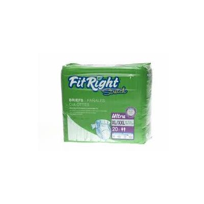 Medline FitRight Ultra Adult Diapers, Disposable Incontinence Briefs with  Tabs, Heavy Absorbency, Large, 48-58 (Pack of 20)