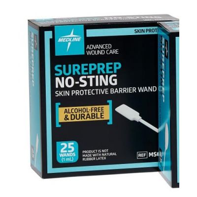 Medline MSC1510 - Sureprep No-Sting Skin Protectant Barrier Film, 1ml Wand, BX 25