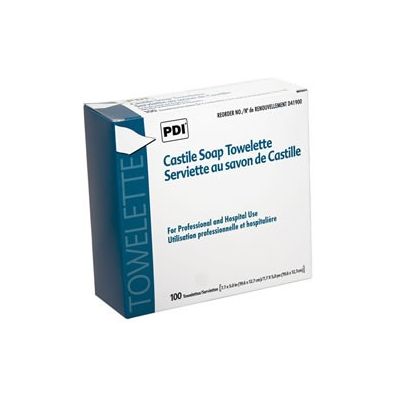 PDI D41900 - Castile Soap Towelette (D41900), Box/100. (For use with Enema solution), BX 100