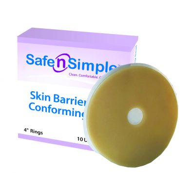 Safe n Simple SNS684U4 - Safe n Simple Conforming Skin Barrier Rings, 4", BX 10