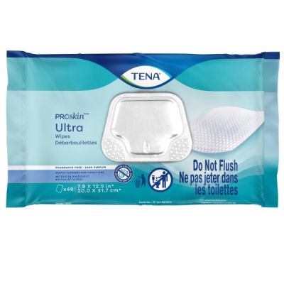 Tena 65722 - TENA ProSkin Ultra Washcloths, 7.9" x 12.5", Soft Pack, Not Flushable, PKG 48