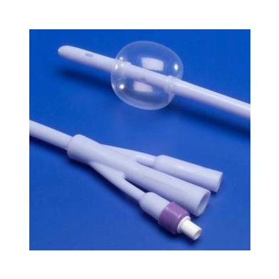 Dover All Silicone 3-Way Foley Catheter, 16 Fr, 30cc Balloon